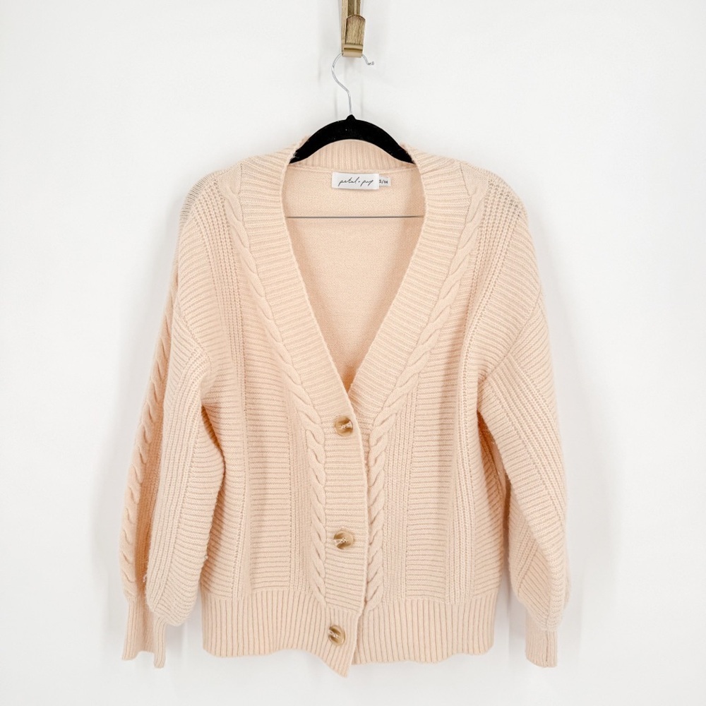 Petal & Pup Cream Knit Cardigan V-Neck